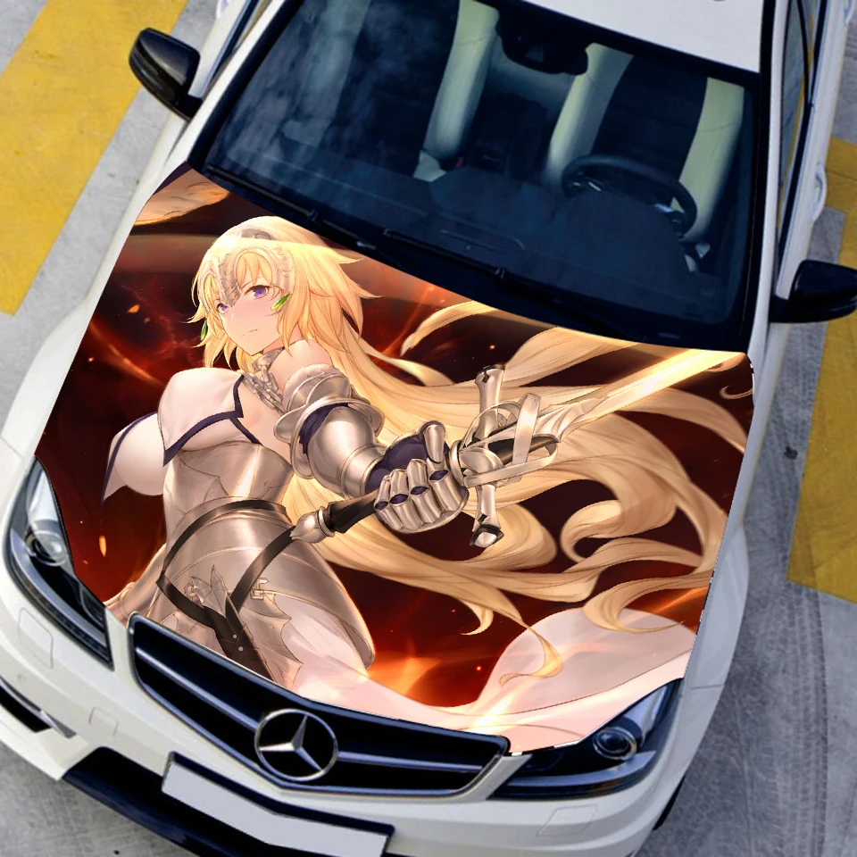 Custom Sticker Fate/Grand Order ACE Joan of Arc Anime Characters Hood Stickers Engine Cover Decals Paint Film On Car | Автомобили и