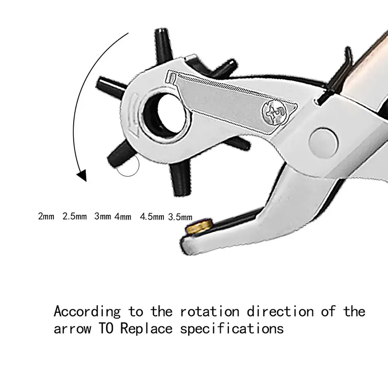 LMDZ 6 размер кожаный ремень Дырокол бытовой кожевенное ремесло плоскогубцы перфоратор вращается швейная машина мешок сеттер Инструмент ремешок для часов