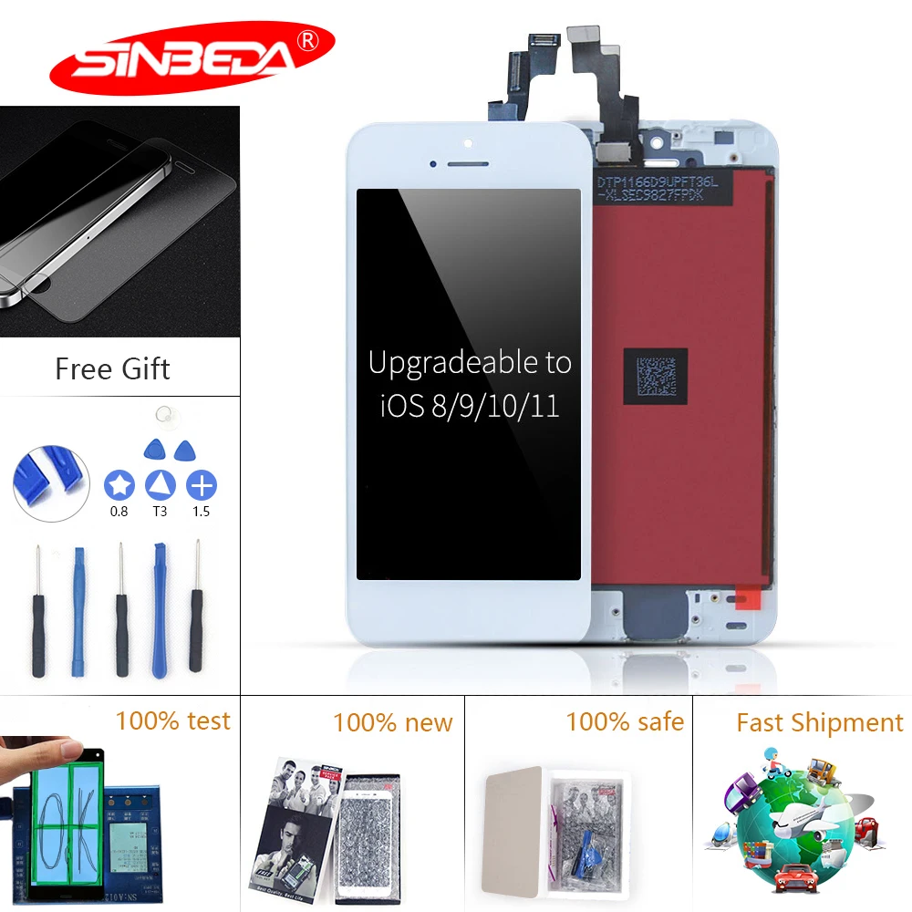 

Sinbeda AAA+ LCD Display For iPhone 5 5S 5C Touch Screen Digitizer Assembly with 3D Force Touch for iPhone 5 5C 5S Display