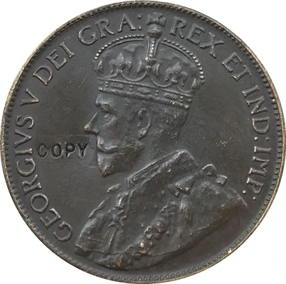 

REPLICA 1920 Australia One cent Coin Copy 100% coper
