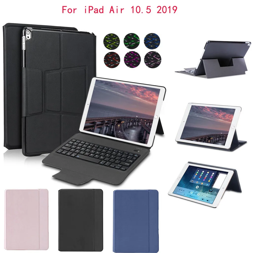 

Detachable Wireless Bluetooth Keyboard For iPad Air 10.5Inch 2019 Case Slim Cover+Wireless Keyboard With Backlight#25