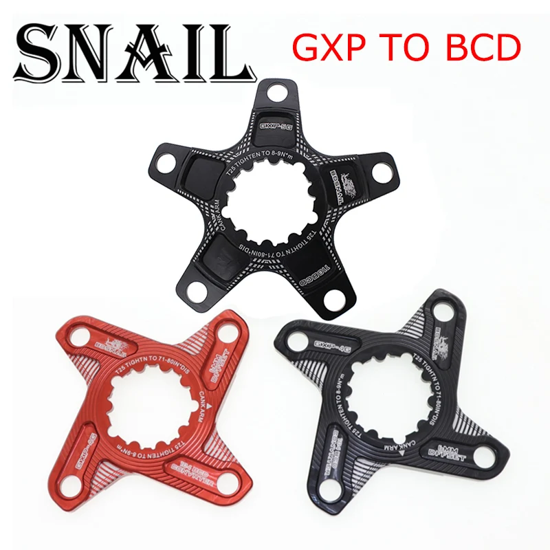 

Snail MTB Bike Chainring Adapter Spider Converter for Sram GXP X9 XX1 X0 X01 To Single Speed110 Bcd 104bcd Narrow Wide