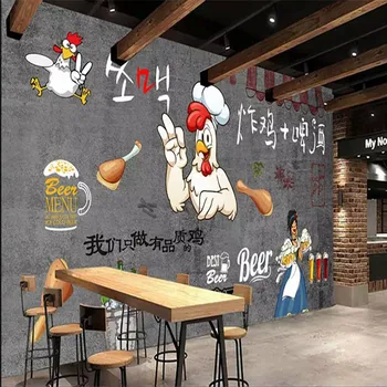 

Fried chicken restaurant bar background wall professional production mural factory wholesale wallpaper mural poster photo wall