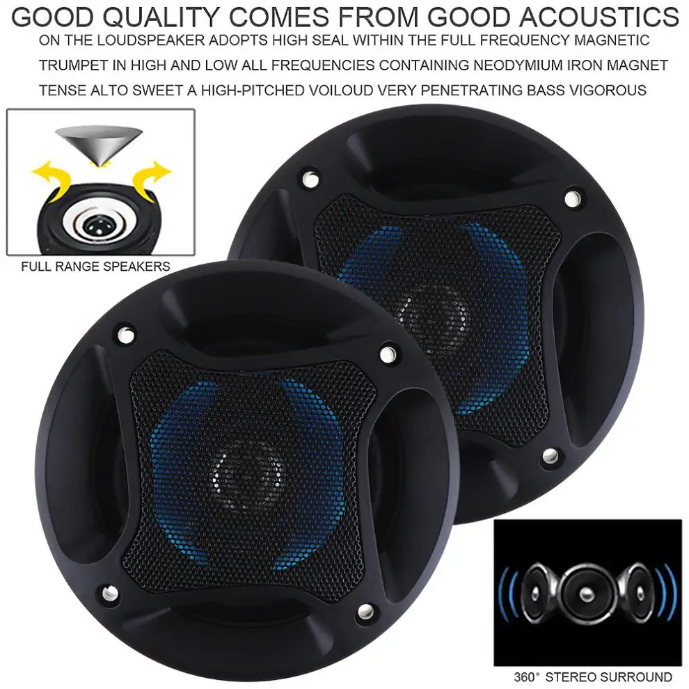2 шт./лот 4 дюйма 100 Вт 3 Way автомобиля Hifi Динамик коаксиальный рог Авто