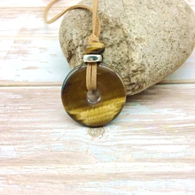 Подвеска-пончик из натурального камня, ожерелье 40 мм, с длинной 80 см, бархатное замшевое ожерелье, Женские Ювелирные изделия для девочек, Прямая