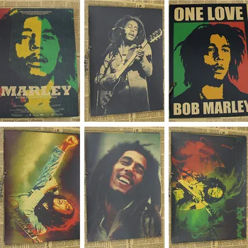 

Vintage Poster Bob Marley retro nostalgic old Reggae Rock poster Kraft music painting retro poster 30x21cm