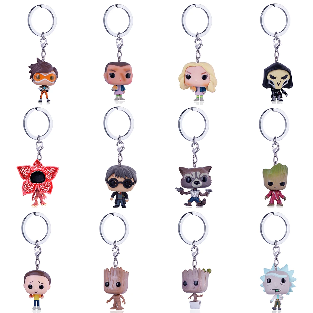 Funko Pop Keychain Overwatch Marvel rick and morty Key chain Movie Anime Key ring Daenerys Targaryen Figure Kid Toy Funko Pop Keychain Overwatch Marvel rick and morty Key chain Movie Anime Key ring Daenerys Targaryen Figure Kid Toy