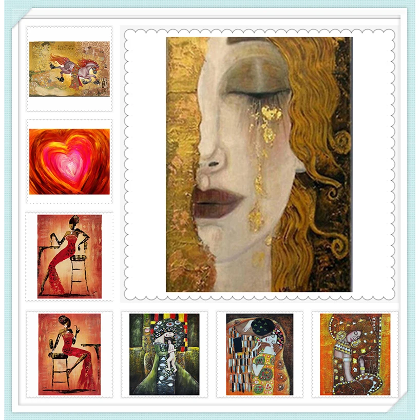 

Gustav Klimt works,5D DIY Full square Diamond Painting Arstract Mosaic Rhinestone Embroidery Cross Stitch home decor gift ZC949
