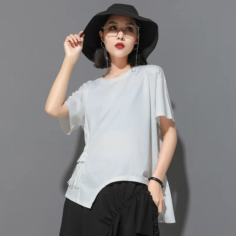 Max LuLu/ модные роскошные женские топы в Корейском стиле в стиле панк, женская футболка, летняя кавайная футболка, женская одежда больших размеров - Цвет: Белый