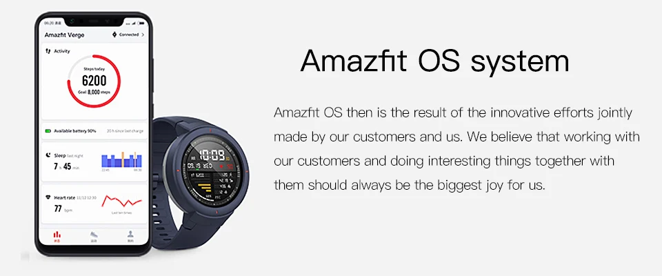 Умные спортивные часы Amazfit Verge с английским/испанским/русским экраном 1," AMOLED экран часы IP68 микрофон динамик телефонный звонок умные часы