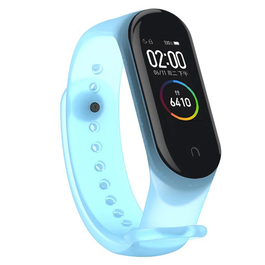 Новый Силиконовый ремешок для браслета Xiaomi Mi Band 4/3 прозрачный цветные Сменные