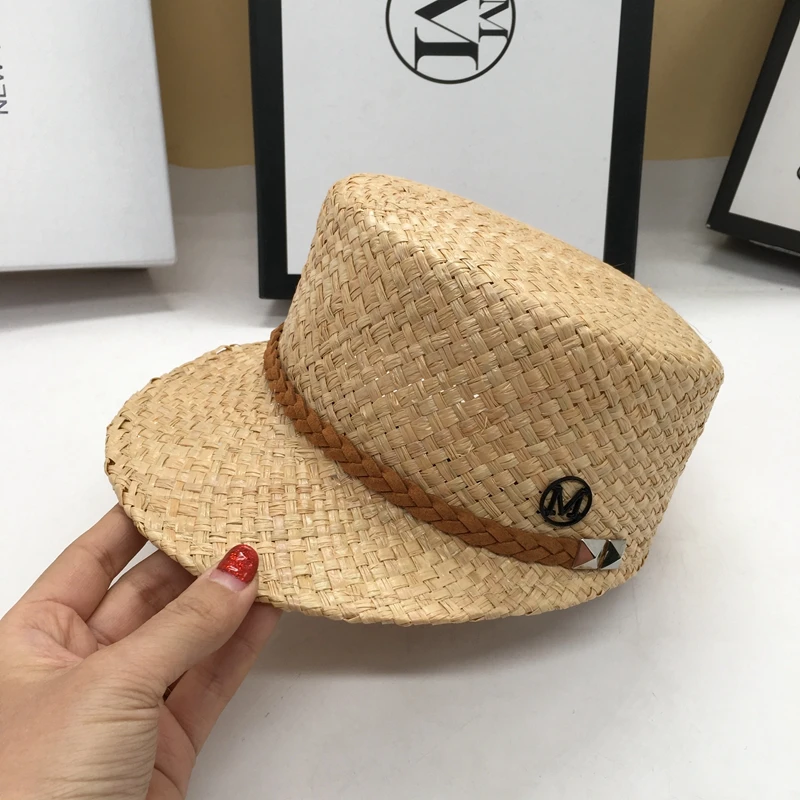 

Lafite grass equestrian straw hat, cap leisure travel flat baseball cap hat of Japanese female joker