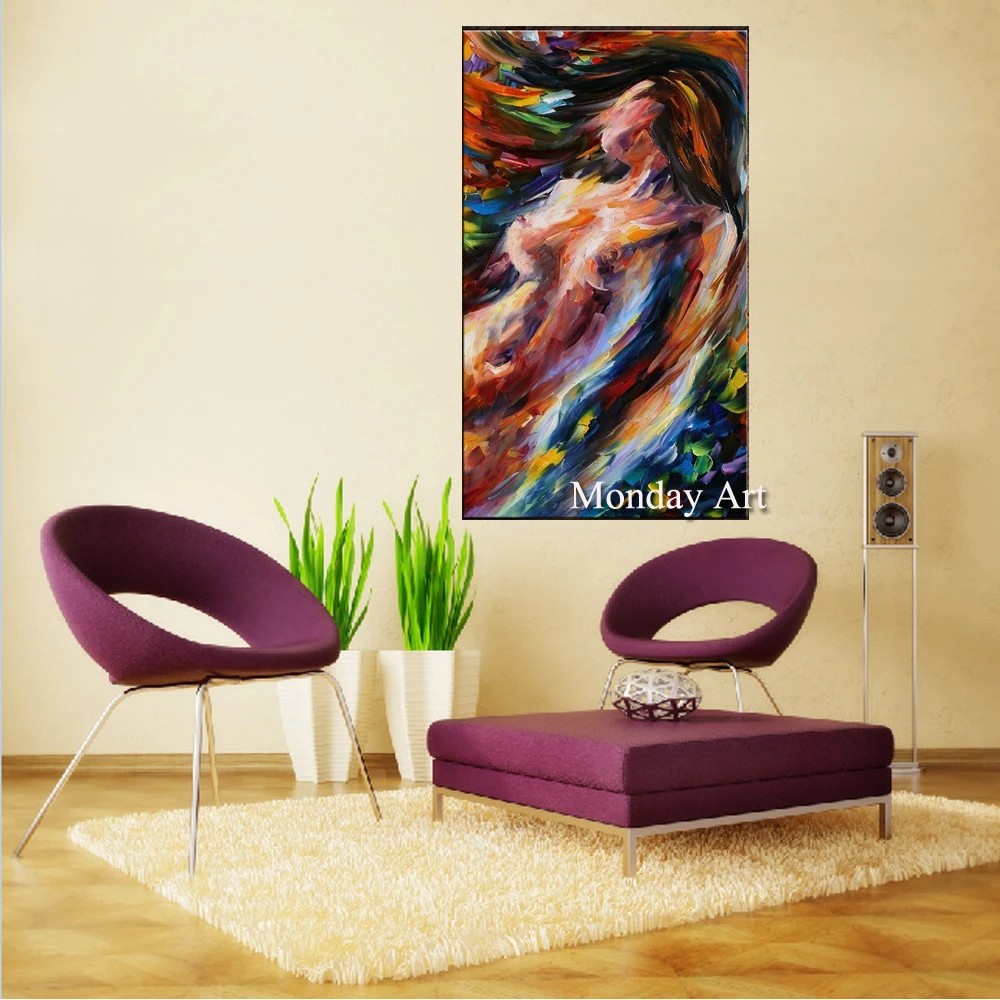 Handmade-Palette-Knife-Abstract-Oil-painting-Nude-Naked-Girl-Wall-Art-Gift-Sexy-Lady-Painting-for (1)