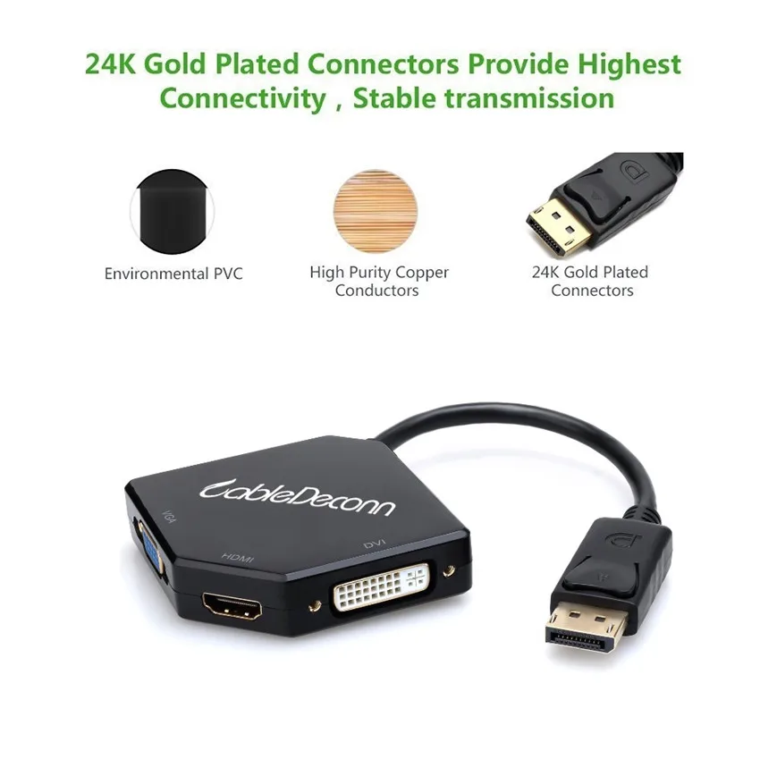 Адаптер для портов дисплея HDMI VGA DVI кабель DP конвертер штекер гнездо мульти порт