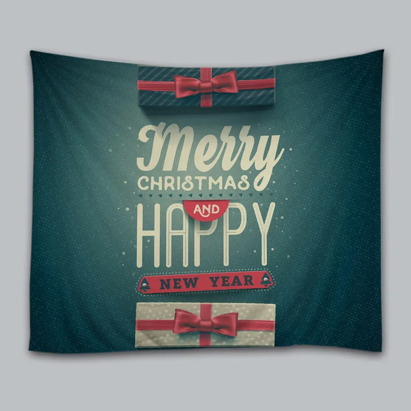 

New Year happy Christmas 0113 letter Tapestry Polyester Shooting Shooting Picnic Blanket Cloth Cover Home Decor Bedroom