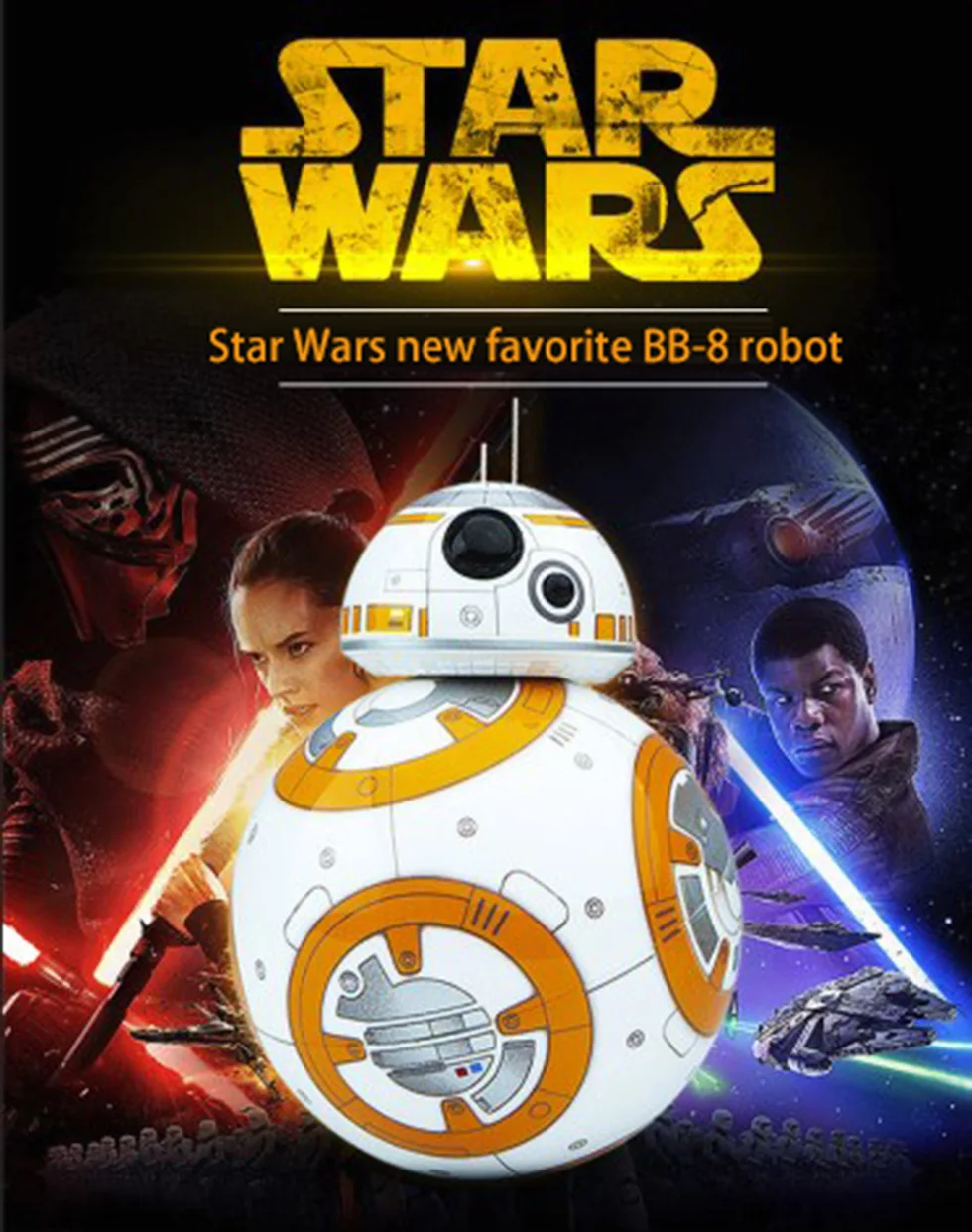 

Free shipping 17cm Star Wars RC 2.4G BB-8 Robot upgrade remote control BB8 robot intelligent with sound RC Ball kid gift boy toy