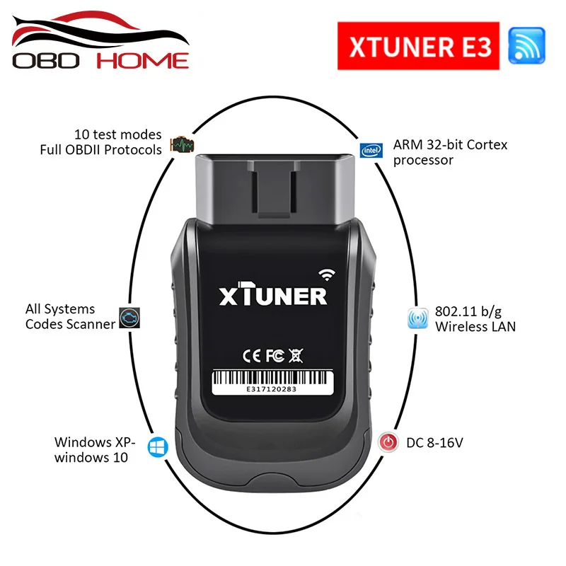 Автомобильный диагностический сканер xтюнер E3 Wi Fi OBD2 устройство для диагностики