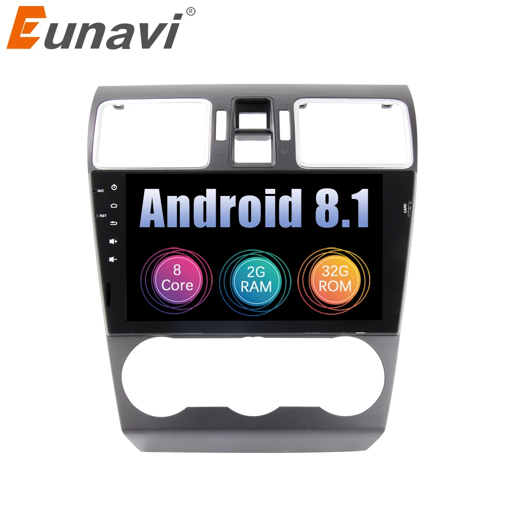 

Eunavi 9'' 2 Din Octa core Android 8.1 Multimedia Car PC Radio Stereo Player for Subaru Forester XV WRX 2013-2018 GPS Navigation