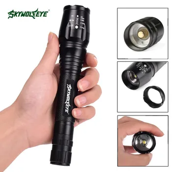 

SKYWOLFEYE T6 LED Flashlight 3800LM 5-Mode 18650 Torch Lamp Light Super Bright Lamp for Hiking hunting