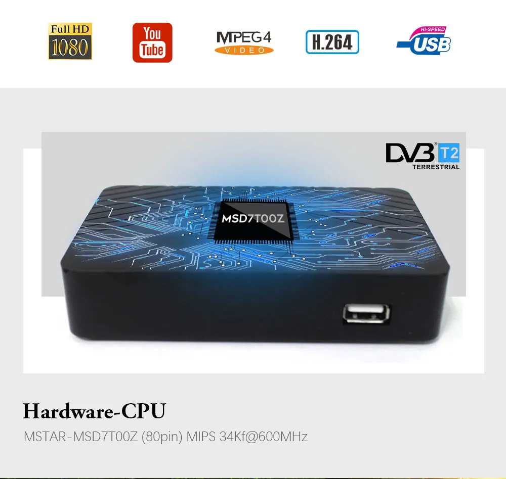 Vmade HD 1080p ТВ тюнер Dvb T2 ТВ коробка Dvb-t2 для монитора адаптер USB2.0 тюнер приемник спутниковый декодер Dvbt2 Поддержка Wi-Fi