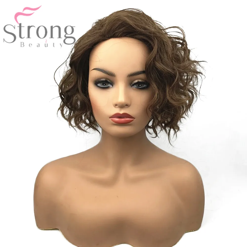 StrongBeauty Women Synthetic Capless Wig Brown Hair Medium length