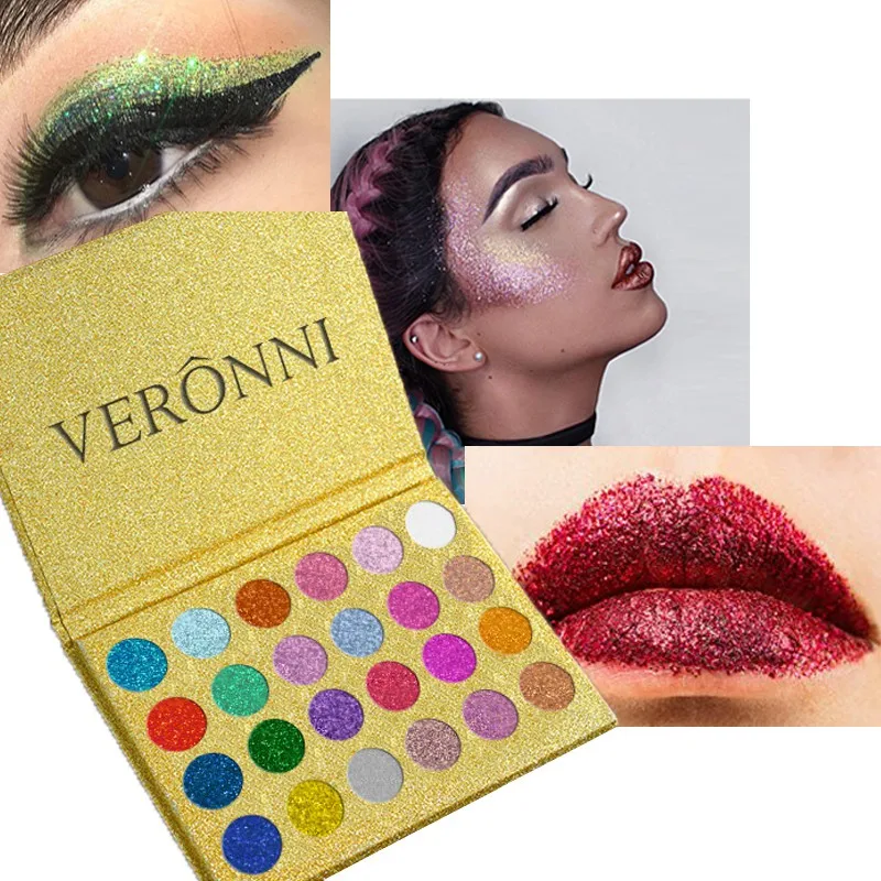 

24 Color Glitter Injections Pressed Glitters Single VERONNY Eyeshadow Diamond Rainbow Make Up Cosmetic Eye shadow Magnet Palette