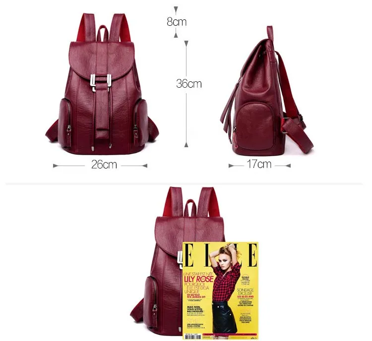 Модный высококачественный мягкий кожаный женский рюкзак, Большая вместительная школьная сумка для девочек, брендовая сумка через плечо, женская сумка, рюкзак для путешествий