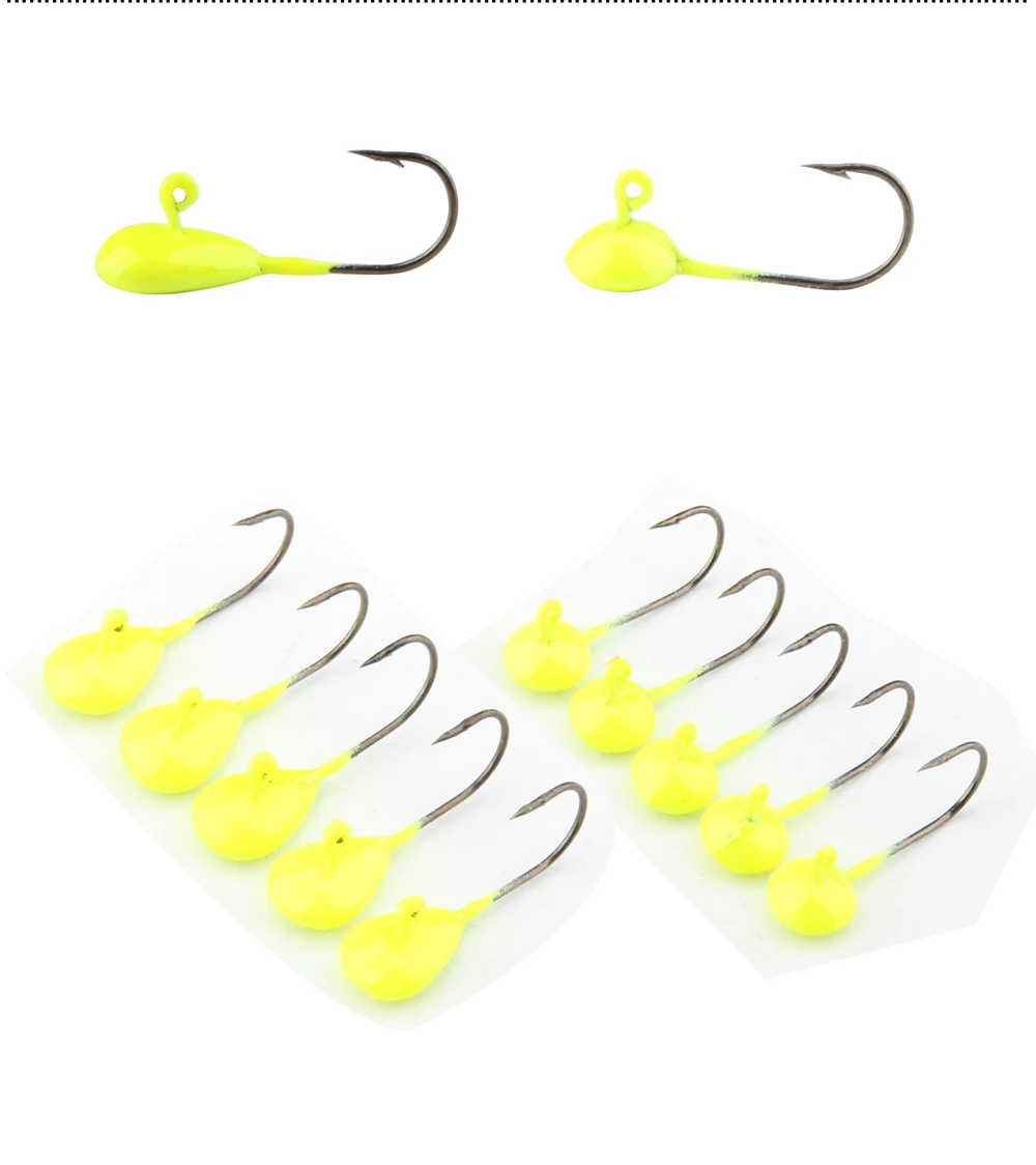 Spinpoler 12PcsLot Winter Ice Fishing Lure Mini Metal Lead Head Hook Bait Jigging Lure Hooks High Quality For Fishing Tackle  (6)