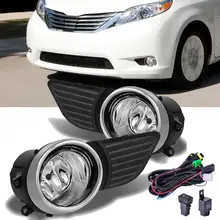 Для Toyota Sienna 2011-2017 ясно Стекло бампер противотуманные фары гриль лампы проводов Выключатель + лампа