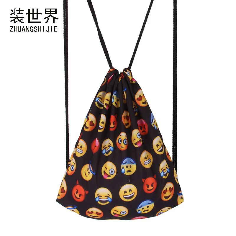 

Fashion 3D Printed Emoji Pattern Girl'S Backpacks Women's Lady Beach Shoulder Bag Drawstring Bag School Bag Christmas Gifts