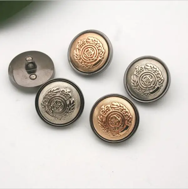 2015 NEW metal alloy sewing buttons black nickle with gold logo buttons ...