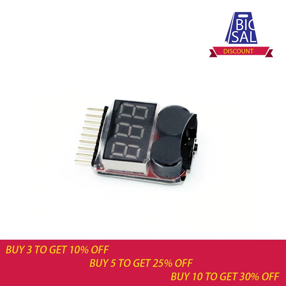 

1-8S 0.5-36V Lion Battery Tester Low Voltage Meter voltmeter Buzzer Alarm 2 in 1 Indicator Checker