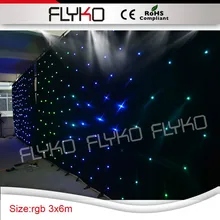 6x3 м Крытый полноцветный Звездный СВЕТОДИОДНЫЙ занавес с SD контроллер