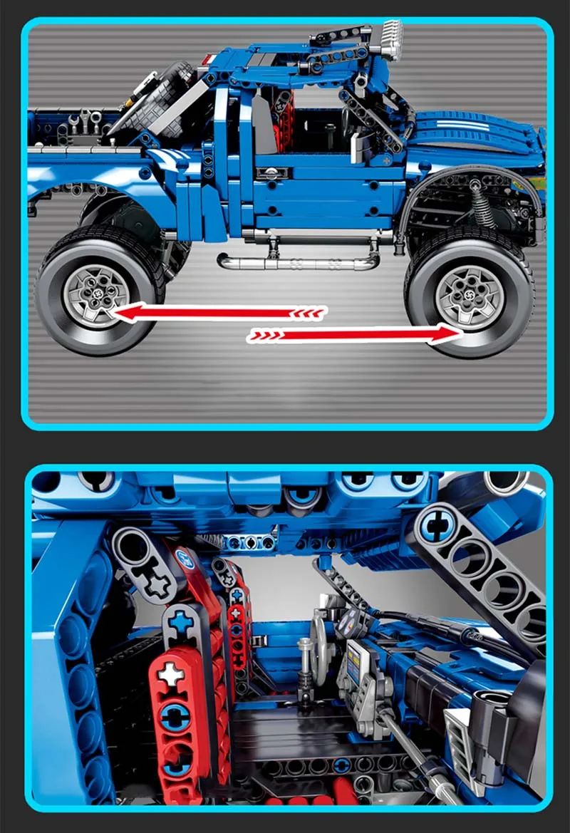 DIY новая техническая серия F-150 Raptor Pickup модель автомобиля Строительные блоки Набор кирпичей Sembo 701970 обучающая Детская Классическая Игрушка