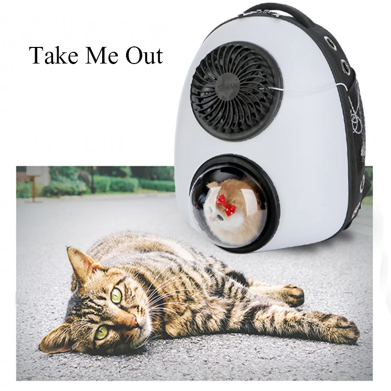

USB Fresh Air Fan Soft Space Breathable Cat Bag ABS Labor-saving Strap Portable Backpack Carrying Box Chest Bag For Cat