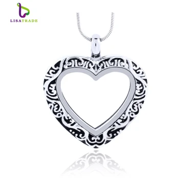 

(Free Chains) 5PCS ! Heart Memory Locket Pendant Floating Glass Lockets Living Locket For Women LSFL07-1*5