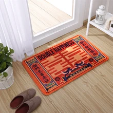 Китайский Стиль тематика "Счастье для двоих" ковер теплое красное Спальня гостиной домашний коврики у входной двери