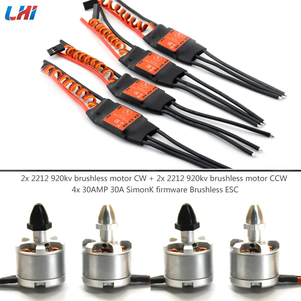 diy 4x 2212 920kv Brushless Motor (CW CCW) 4pcs Simonk 30a Esc For F330 F550 Airplanes Multicopter drone dron quadrocopter