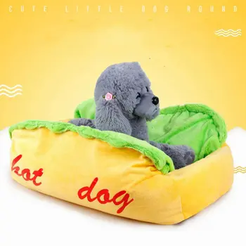 

Pet Dog Funny Hamburger Shape Warm Soft Bed House Removable Cover Hand Wash Bed Mat For Dogs Cats DB738