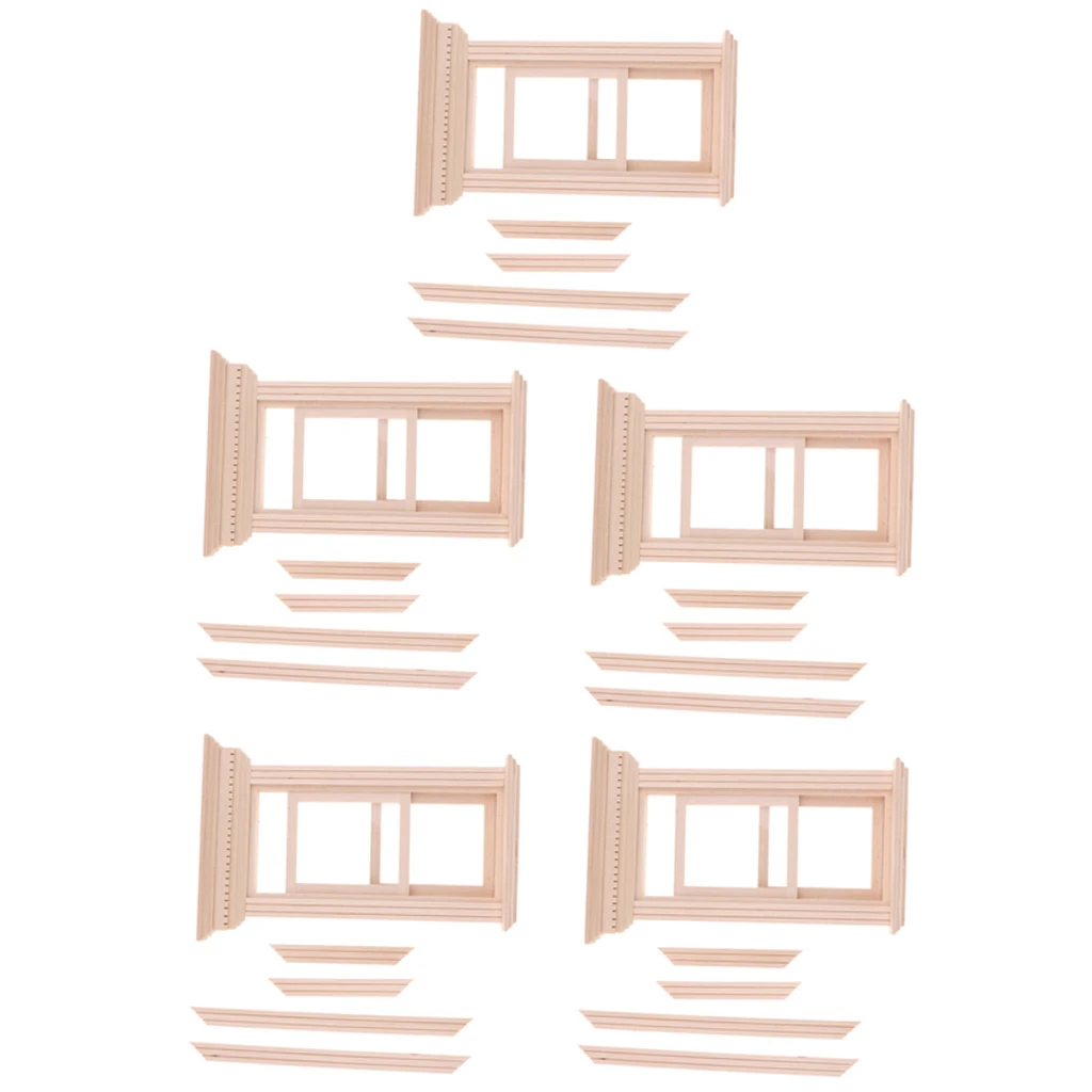 

Unpainted Miniature 2 Pane Sash Window for 1:12 Dollhouse DIY Making Decor