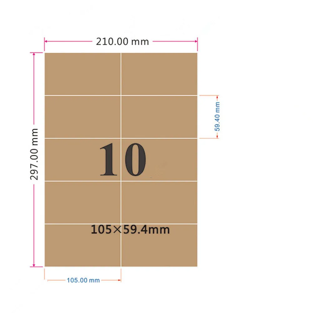 

Retail Brown Self-Adhesive Kraft Paper Gift Box Seal Stickers In A4 Sheet Copy Label Print Paper Fit For Laser Inkjet Printer