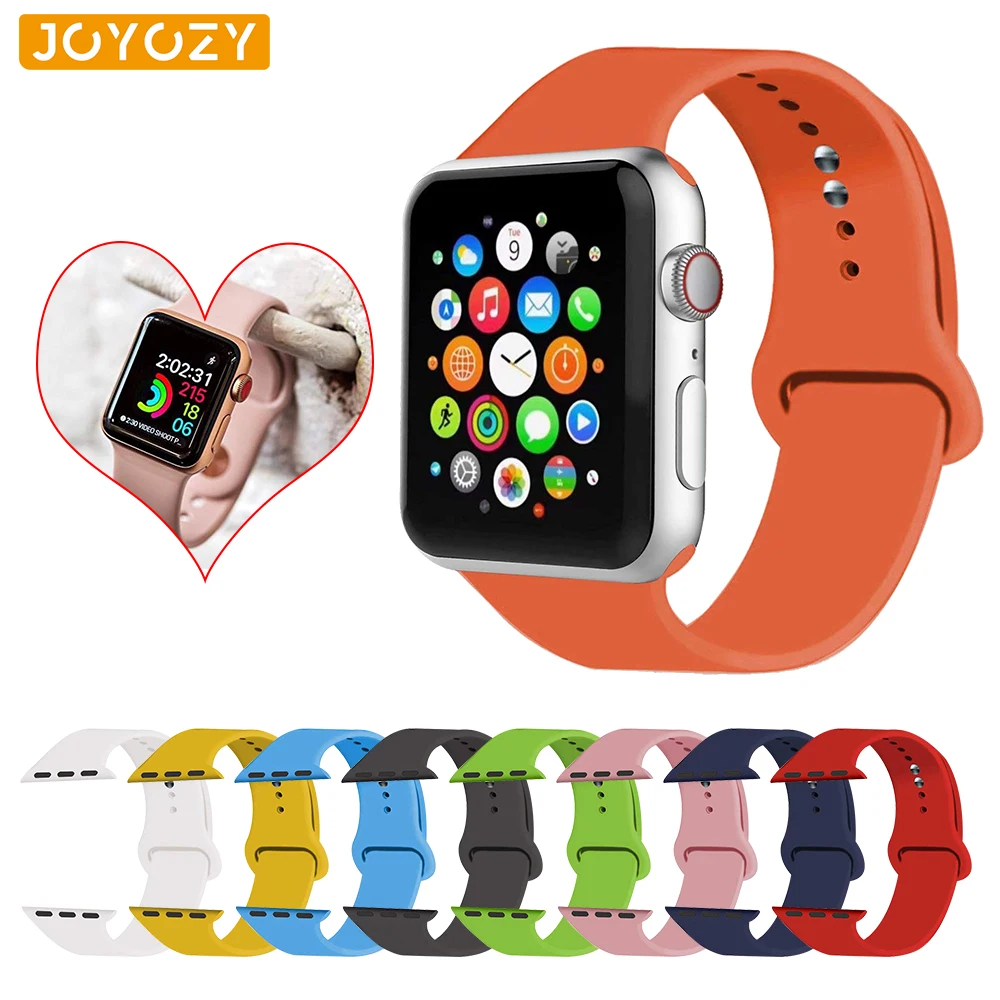 Цветной мягкий силиконовый спортивный ремешок Joyozy 25 для apple watch часов серии 4/3/2/1 42