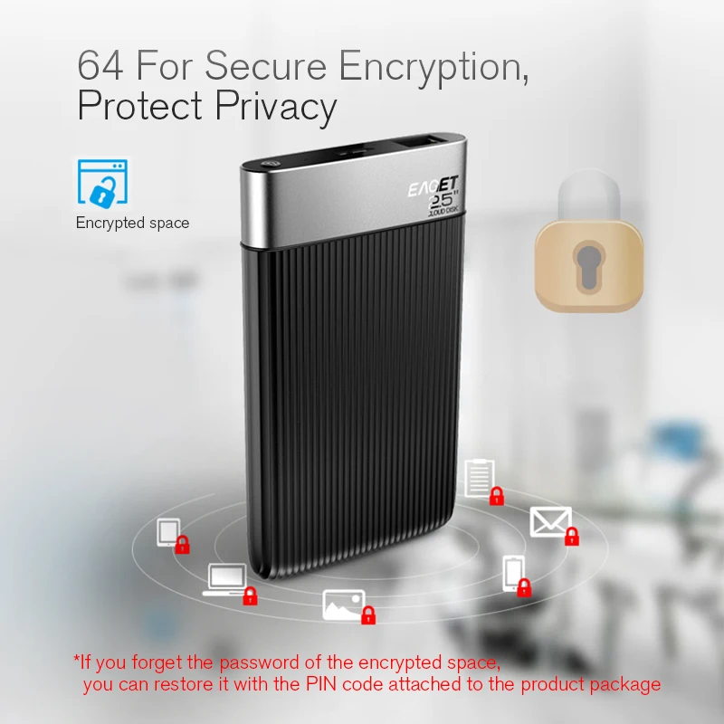 Egeet Y200 25 pulgadas 1 TB/2 TB SATA USB3.0 discos duros móviles inteligentes cifrado de seguridad