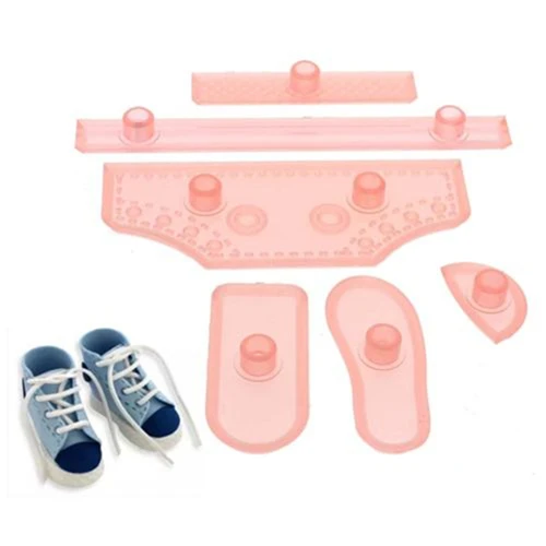 

6Pcs/Set Hot Selling Plastic Fondant Baby High Cut Sneaker Baking Cutter Cake Mold Baby Shoe Decorating Tools Wholesale
