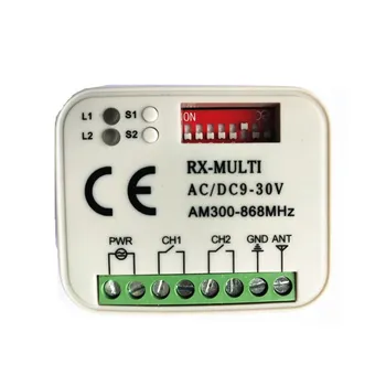 

2pcs Universal 2-channel receiver Rolling Fixed code 433Mhz-868Mhz 9 - 30 VAC/DC Compatible with FAAC remote controls