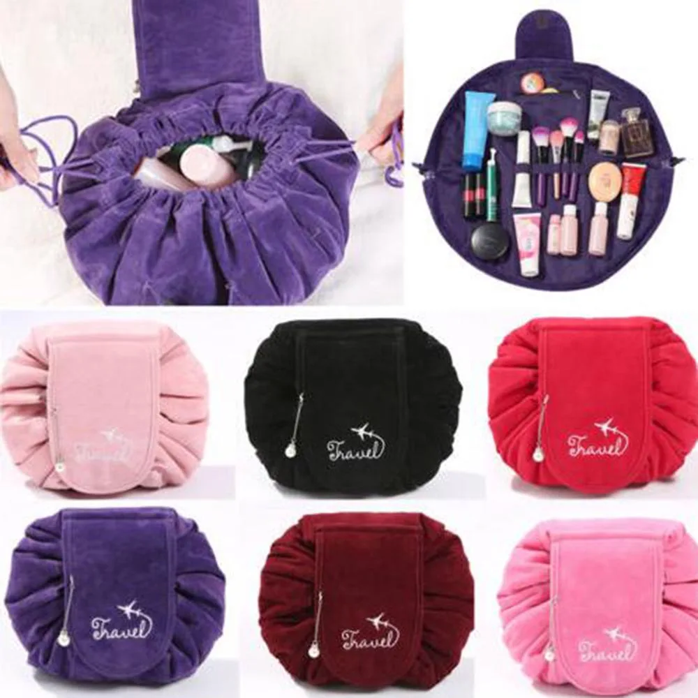 

Lazy Portable Travel Make Up Drawstring Bag Bulk Makeup Storage Cosmetics Magic Bags Artist Wash Bags Organizer Toiletry Pouch