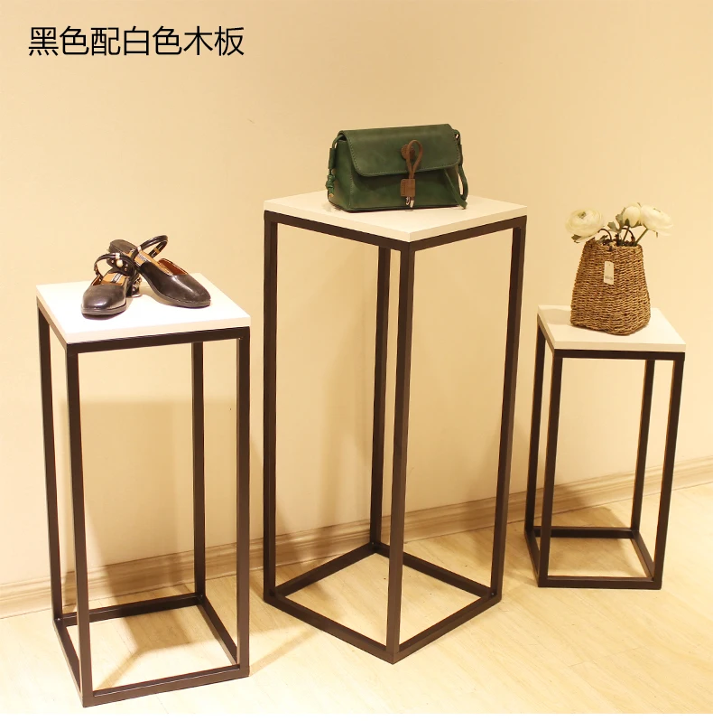 Solid wood vintage clothes rack display rack, middle island water table, high - level display table combination table1115