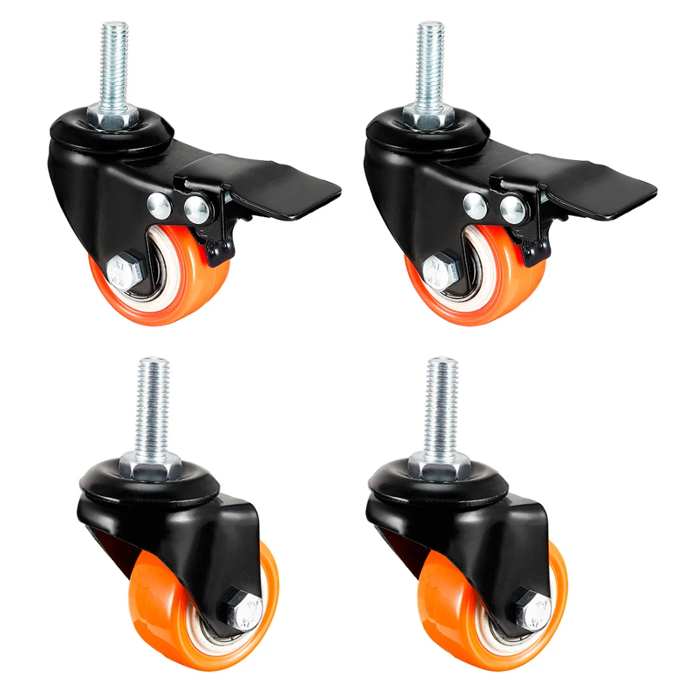 4Pcs 40mm Diameter 10mm Thread Furniture Caster Wheels Roller 360