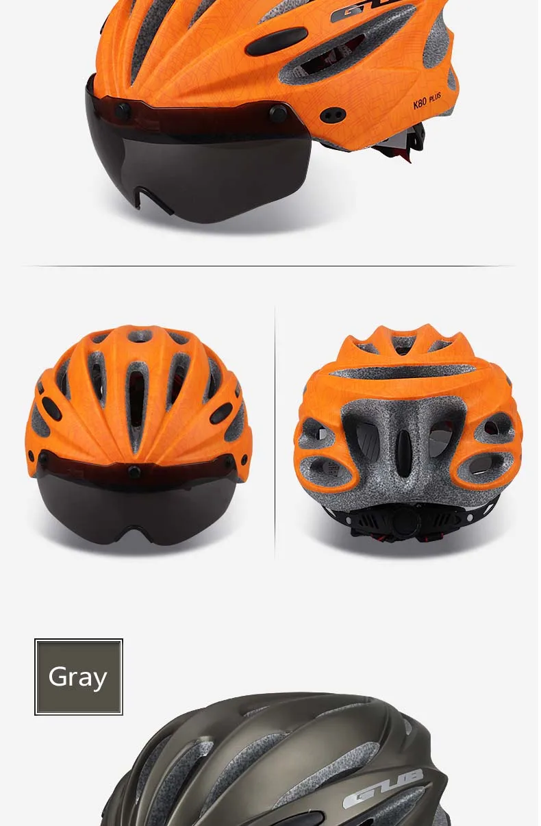 Gub велосипедный шлем цельно-Формованный MTB дорожный гоночный велосипед безопасная Кепка велосипедный шлем с магнитом адсорбционные очки K80 PLUS 58-62
