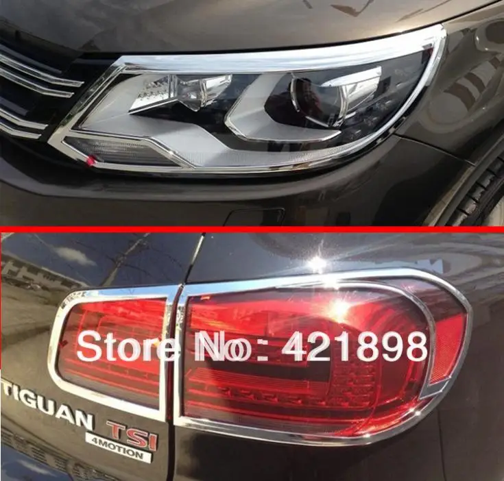 Для Volkswagen VW TIGUAN 2012 2013 2014 2015 ABS хромированный головной свет и задний фонарь